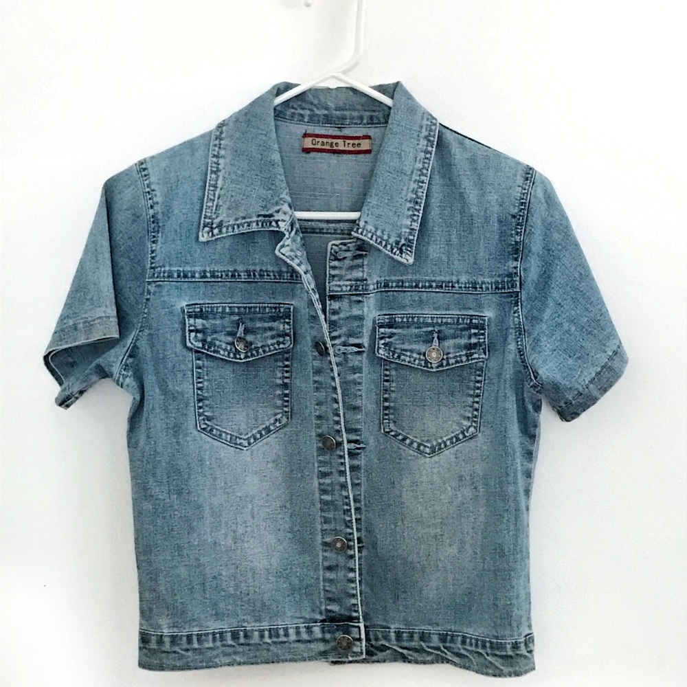 90’s denim cropped short sleeve